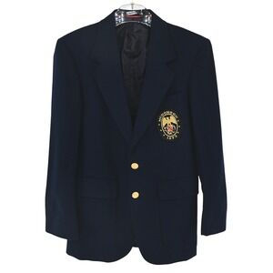 VTG McDonogh School 1873 Crest Blazer 36S 10 Gold Salzburg Buttons AS IS Repair
